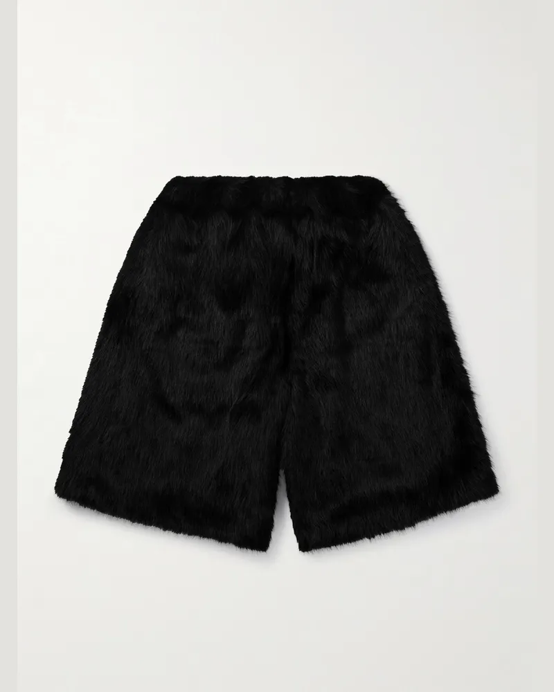 Simone Rocha Weit geschnittene Shorts aus Faux Fur Schwarz