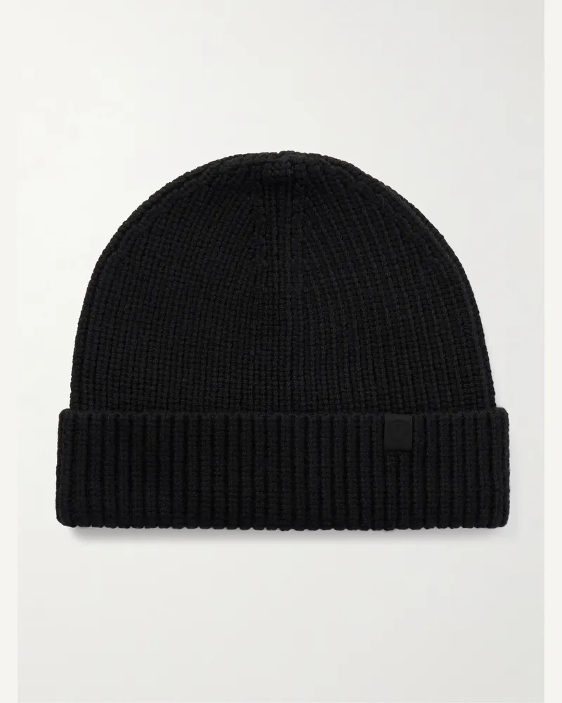 LULULEMON Beanie aus Rippstrick mit Logoapplikation Schwarz