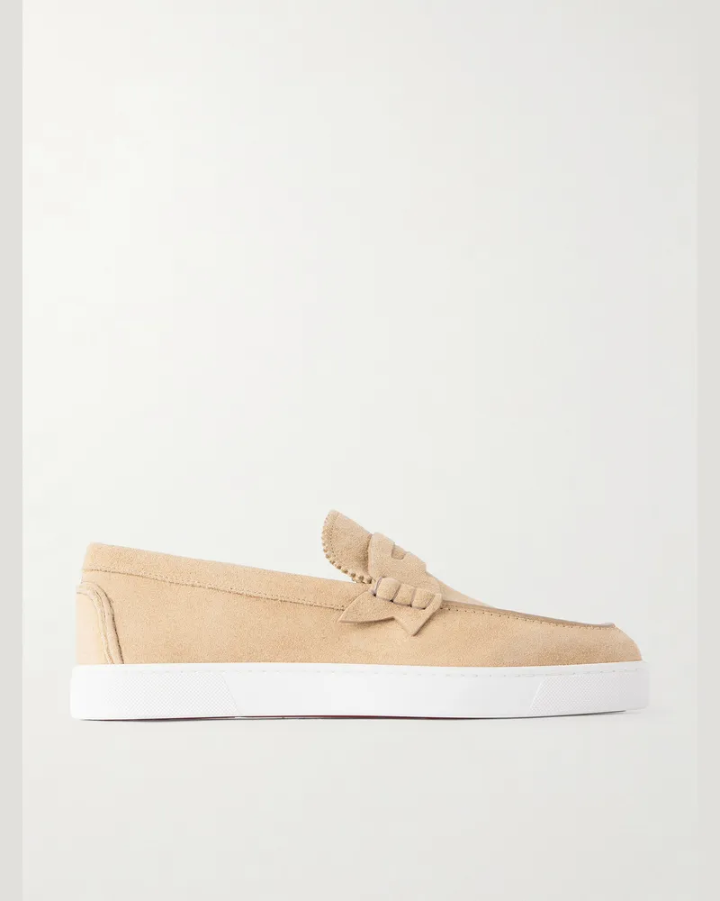 Christian Louboutin Harold I Suede Loafers Neutrals