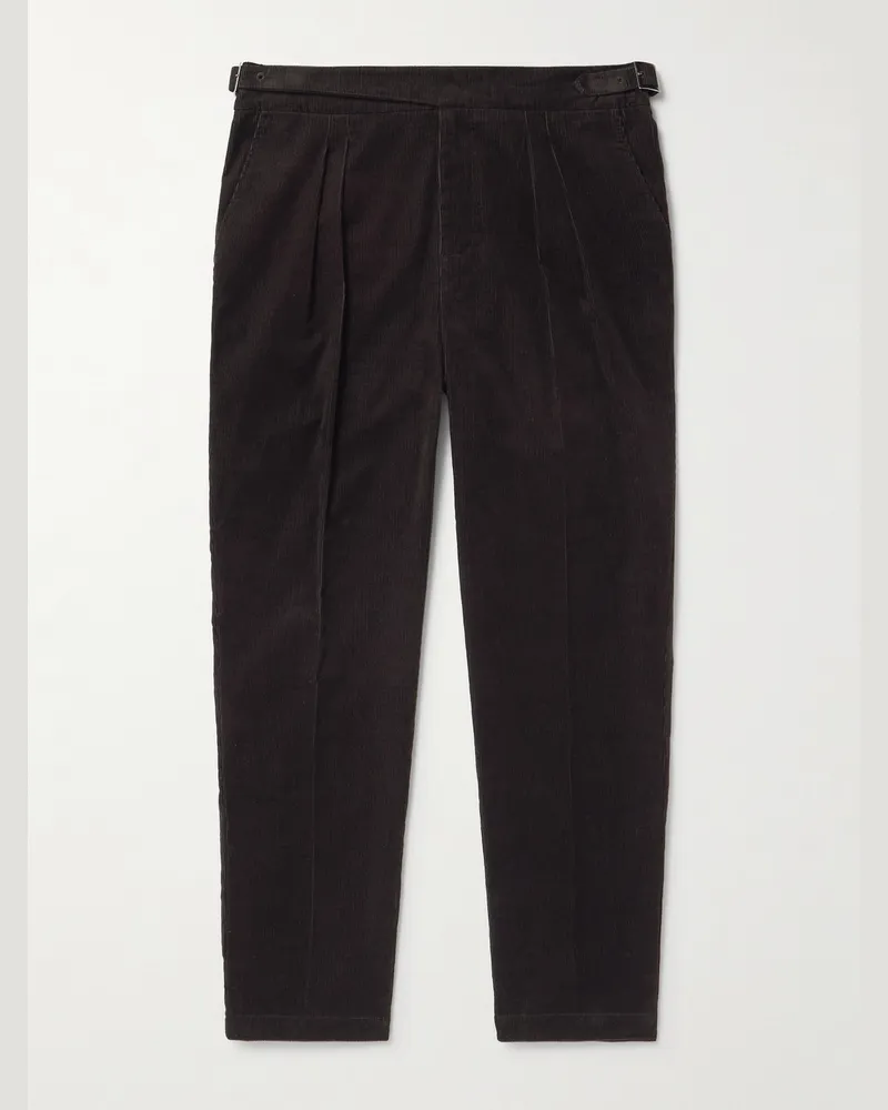 MR P. Steve Tapered Cotton-Corduroy Trousers Brown