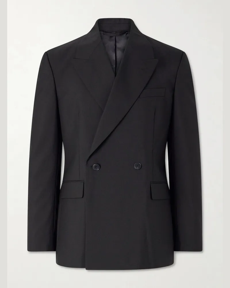 Mfpen Double Breasted Wool Jacket Black