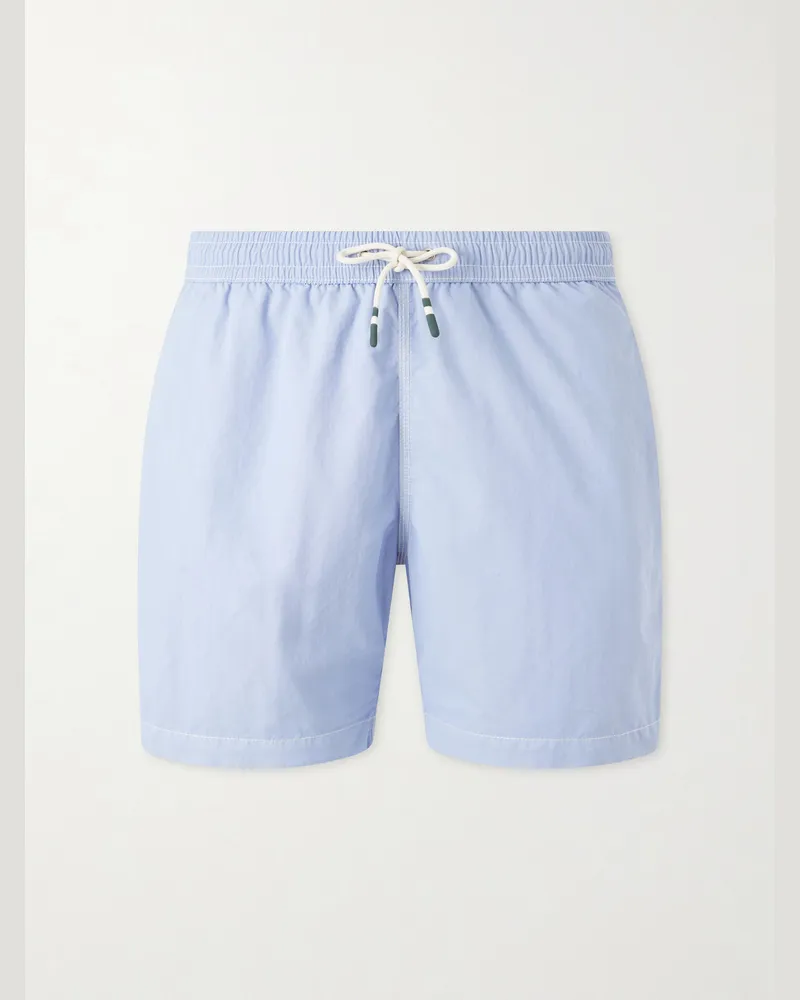 Hartford Slim-Fit Mid-Length Swim Shorts Blue