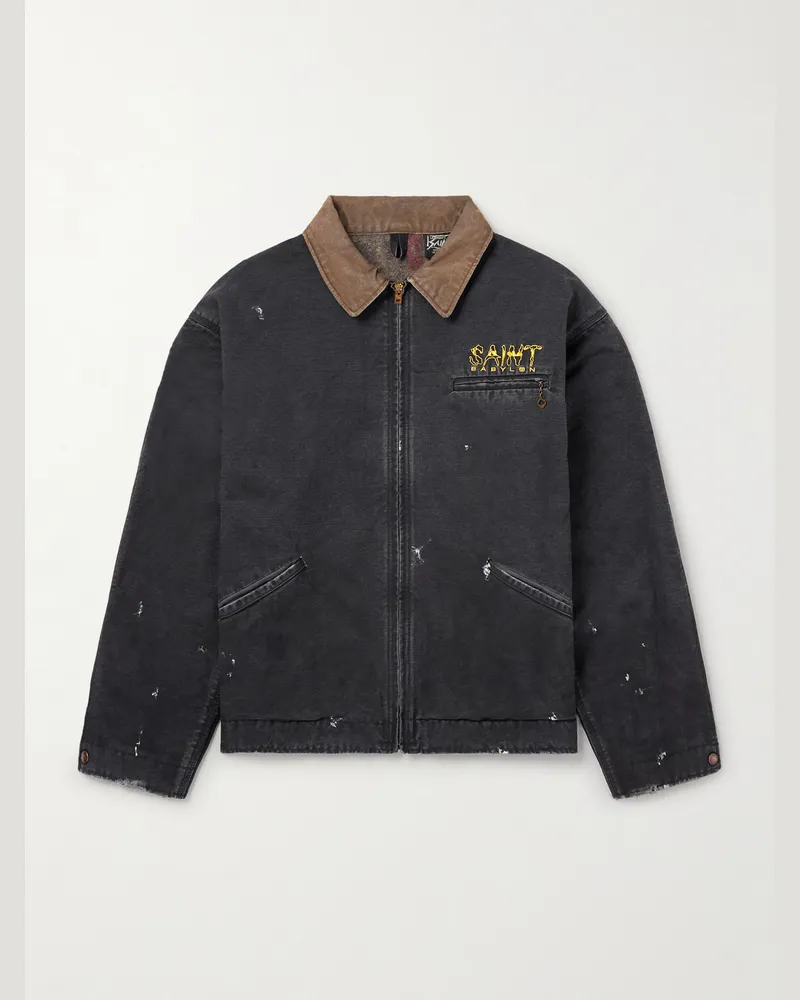 SAINT MXXXXXX Babylon Detroit Jacke aus Baumwolle mit Logostickerei Schwarz