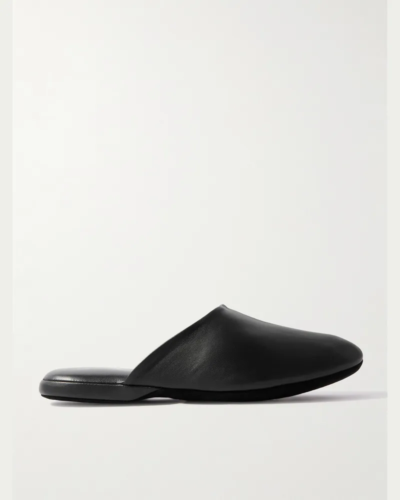 Charvet Nappa Leather Slippers Black