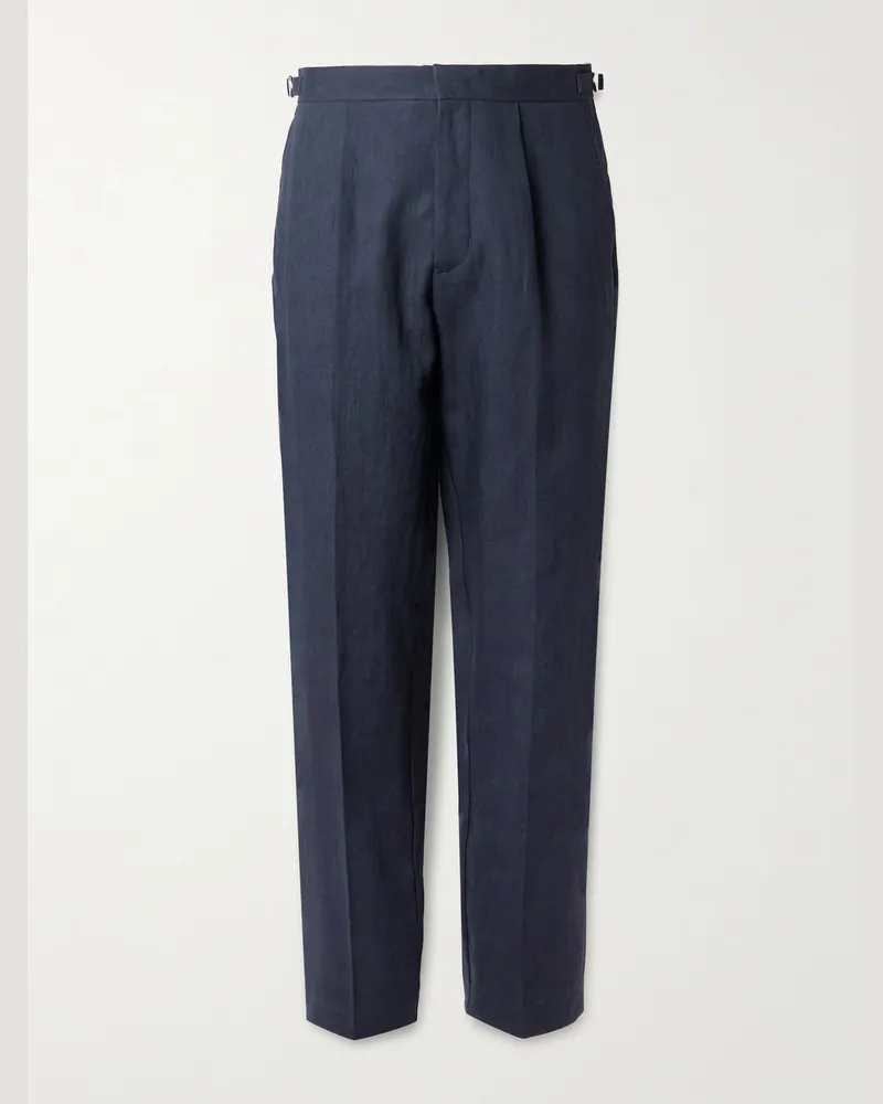 Orlebar Brown Carsyn Tapered Linen Trousers Blue