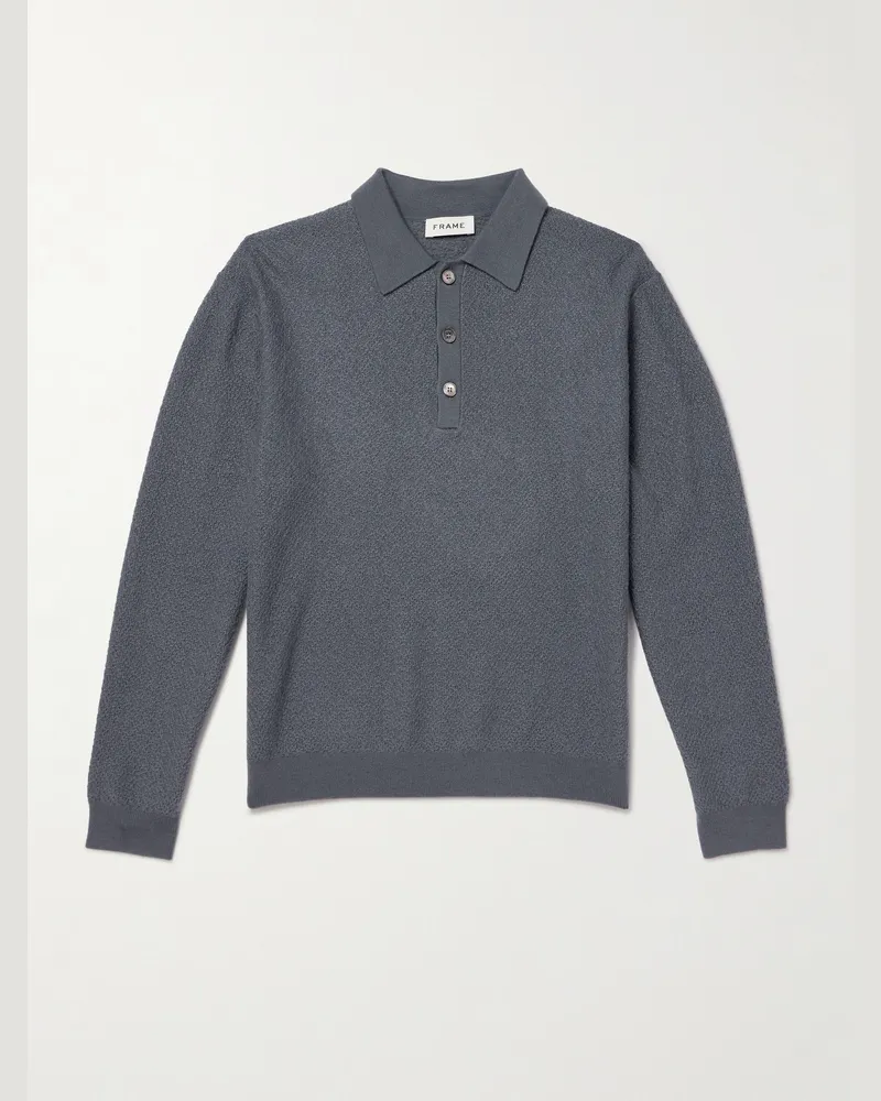 Frame Denim Wool Polo Sweater Gray