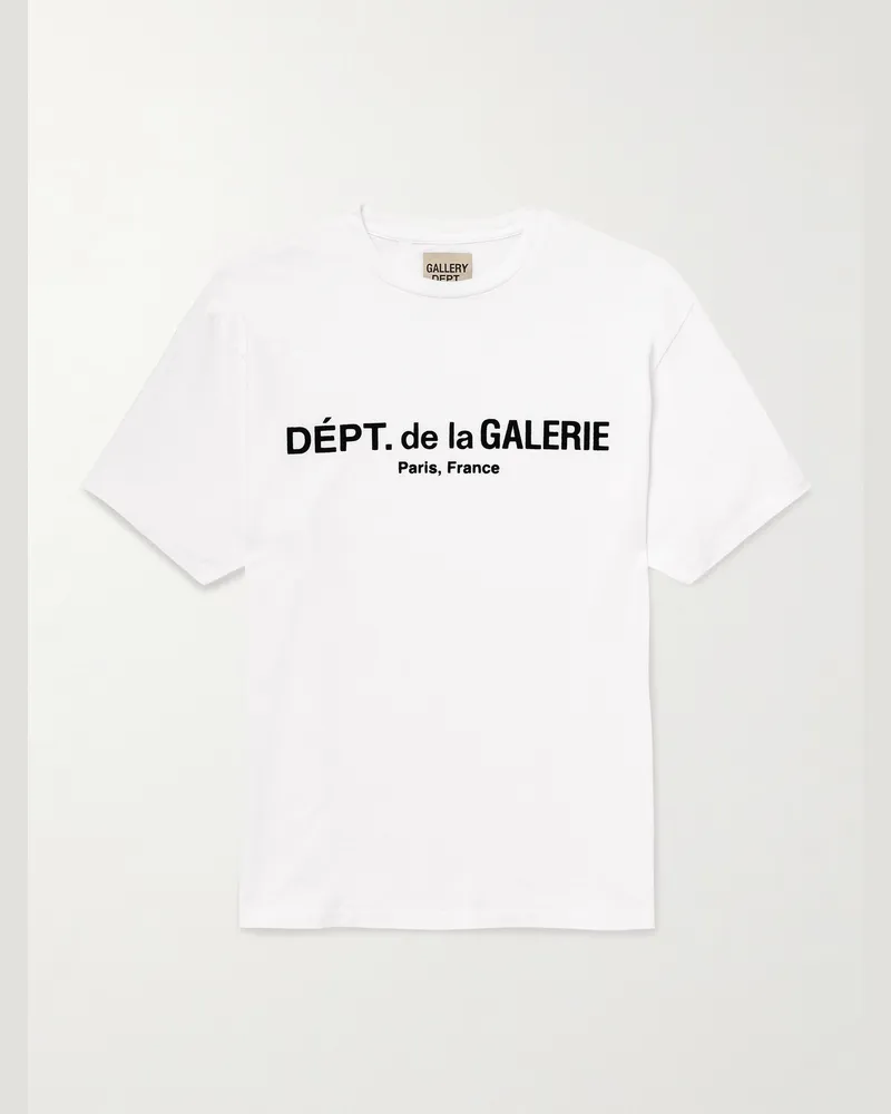 GALLERY DEPT. French Lux T-Shirt aus Baumwoll-Jersey mit Flockdruck Weiß