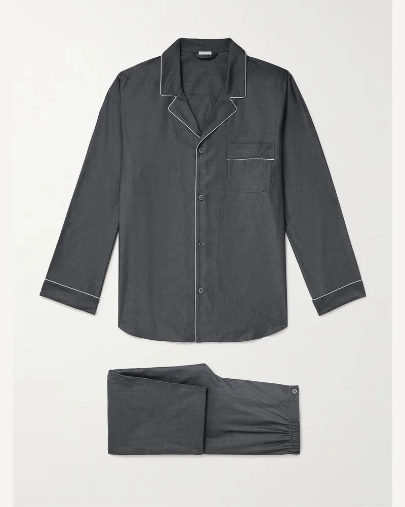 Zimmerli Pyjama aus Baumwolle Grau