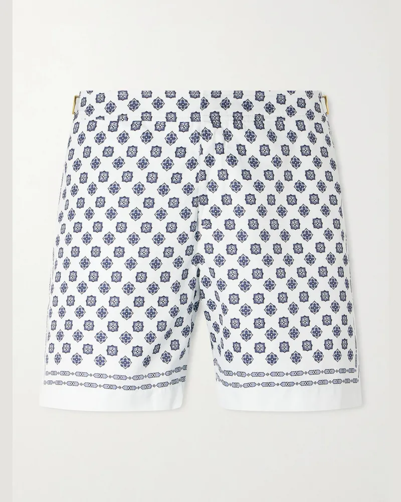 Orlebar Brown Bulldog Luminis Straight-Leg Mid-Length Printed Recycled Swim Shorts Blue