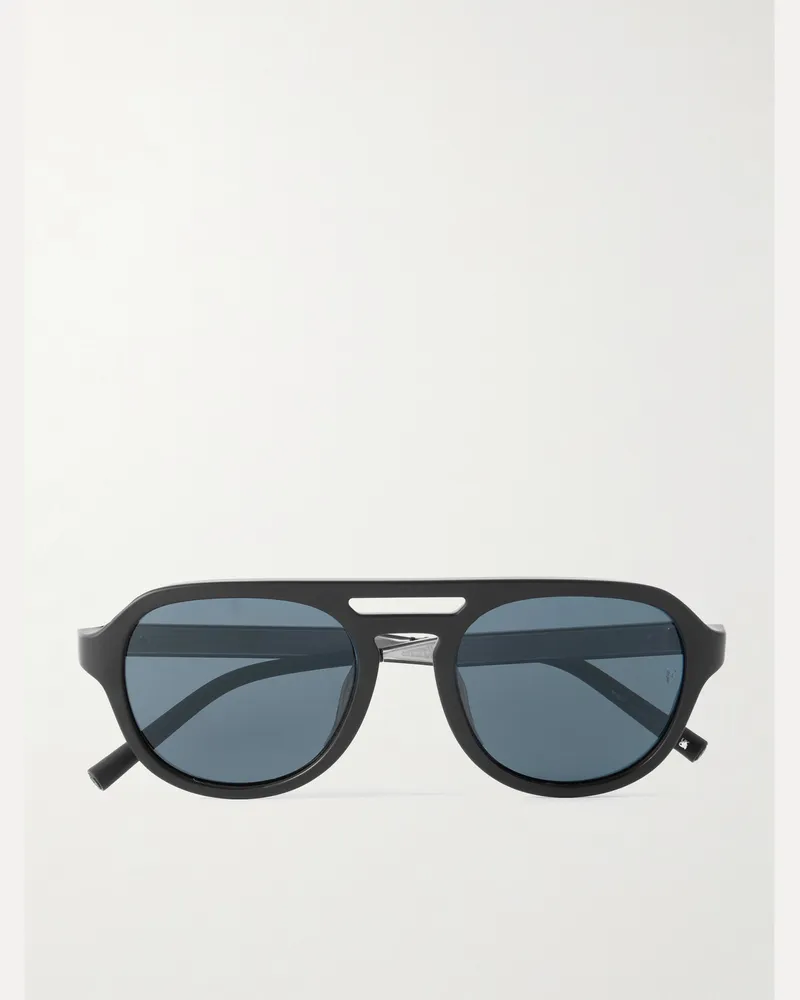 Oliver Peoples Roger Federer R-13 Pilotensonnenbrille aus Azetat Schwarz