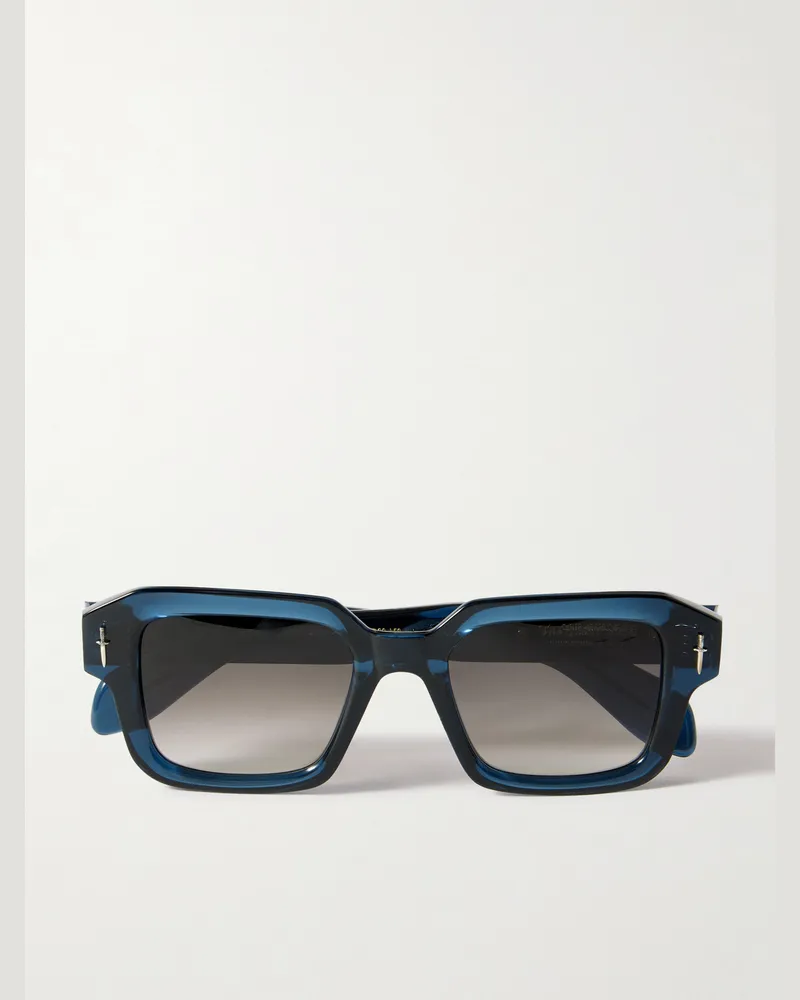 Cutler and Gross The Great Frog Sonnenbrille mit eckigem Rahmen aus Azetat und silberfarbenen Details Blau