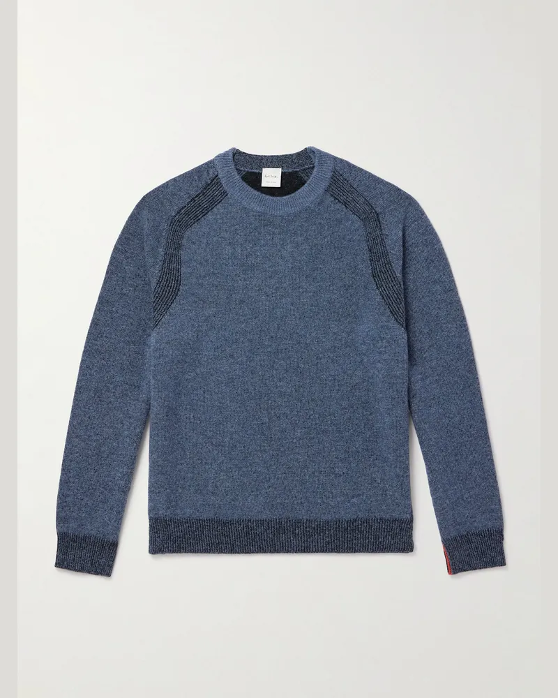 Paul Smith Pullover aus Wolle in Rippstrick Blau