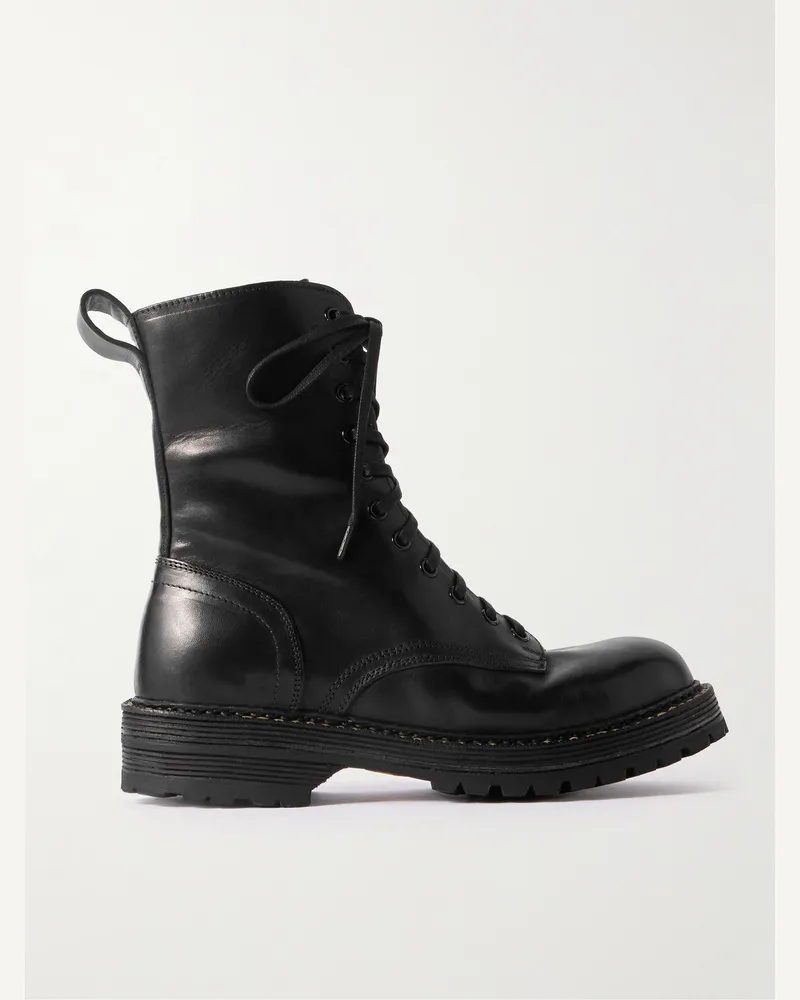 Visvim Gillespie Folk Schnürstiefel aus Leder Schwarz