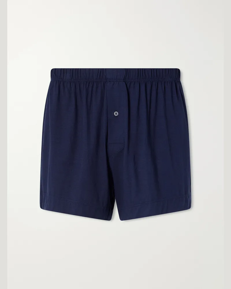 Zimmerli Pureness Stretch-Micro Modal Boxer Shorts Blue