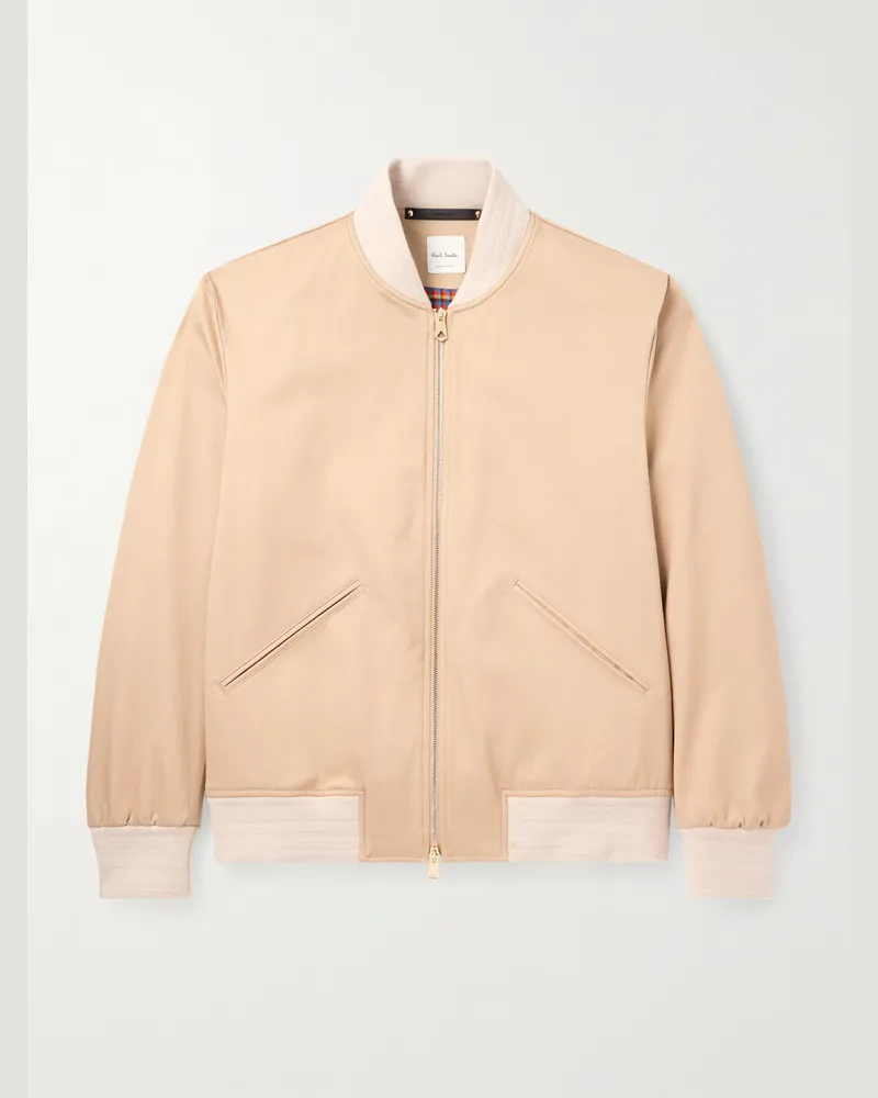 Paul Smith Cotton-Blend Twill Bomber Jacket Neutrals