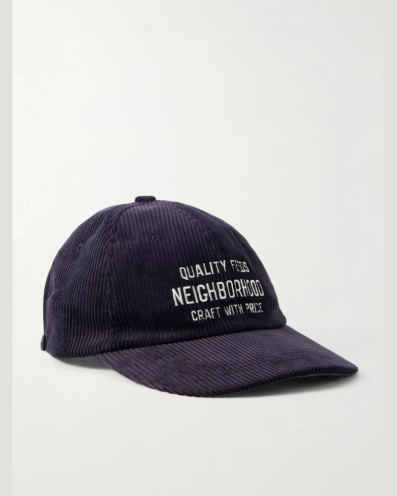 Neighborhood Baseballkappe aus Baumwollcord mit Logostickerei Blau