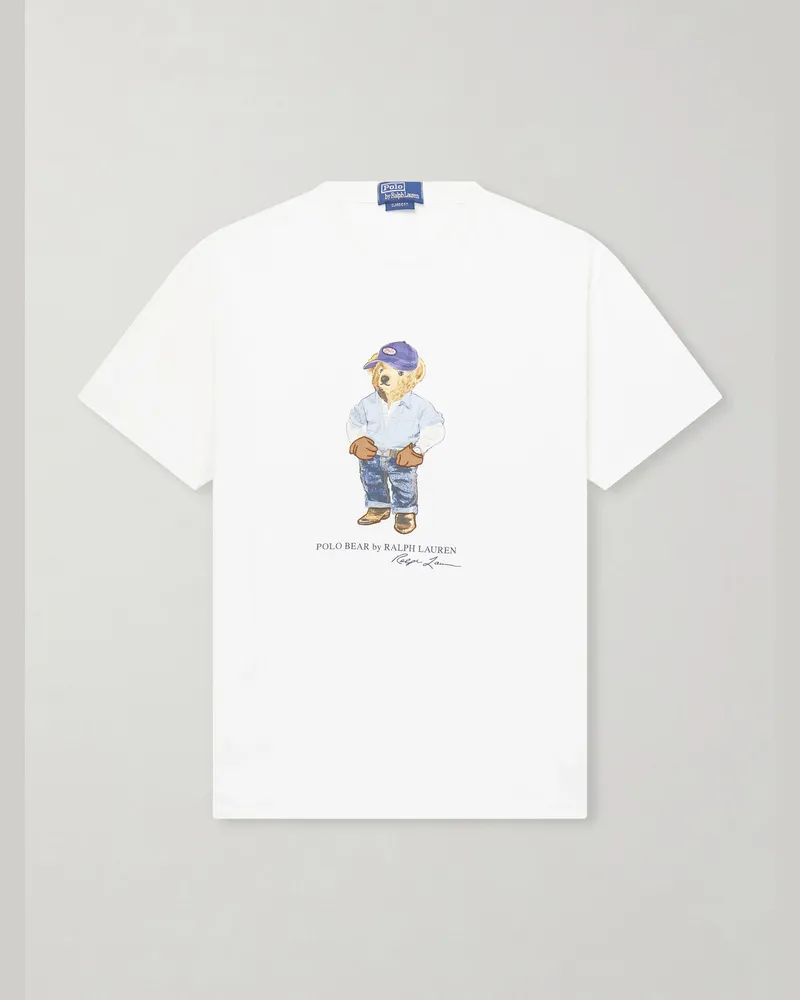 Ralph Lauren Polo Bear T-Shirt aus Baumwoll-Jersey mit Print Weiß