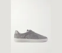 G75 Logo-Appliquéd Leather-Trimmed Suede Sneakers