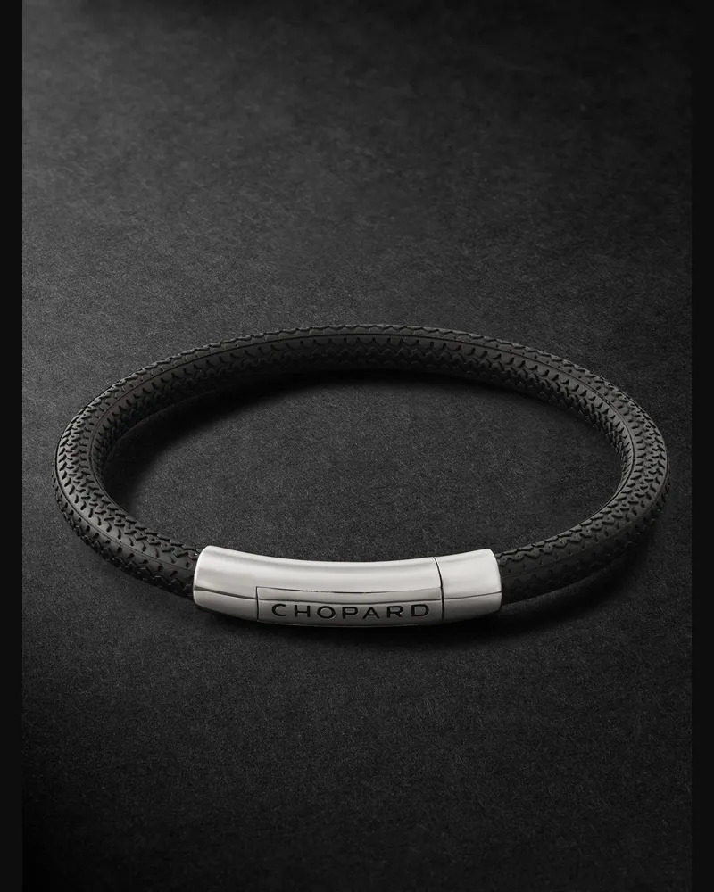 Chopard Classic Racing Rubber and Silver-Tone Bracelet Black