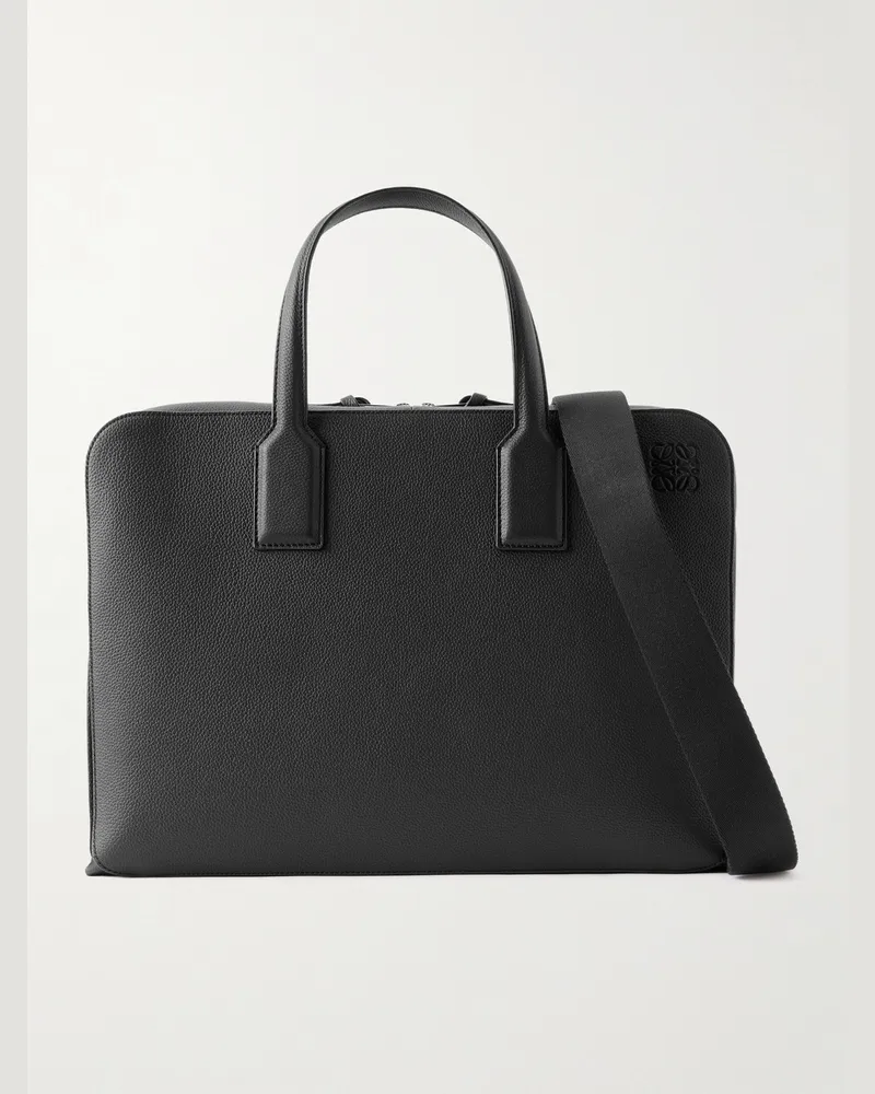 Loewe Goya Aktentasche aus vollnarbigem Leder Schwarz