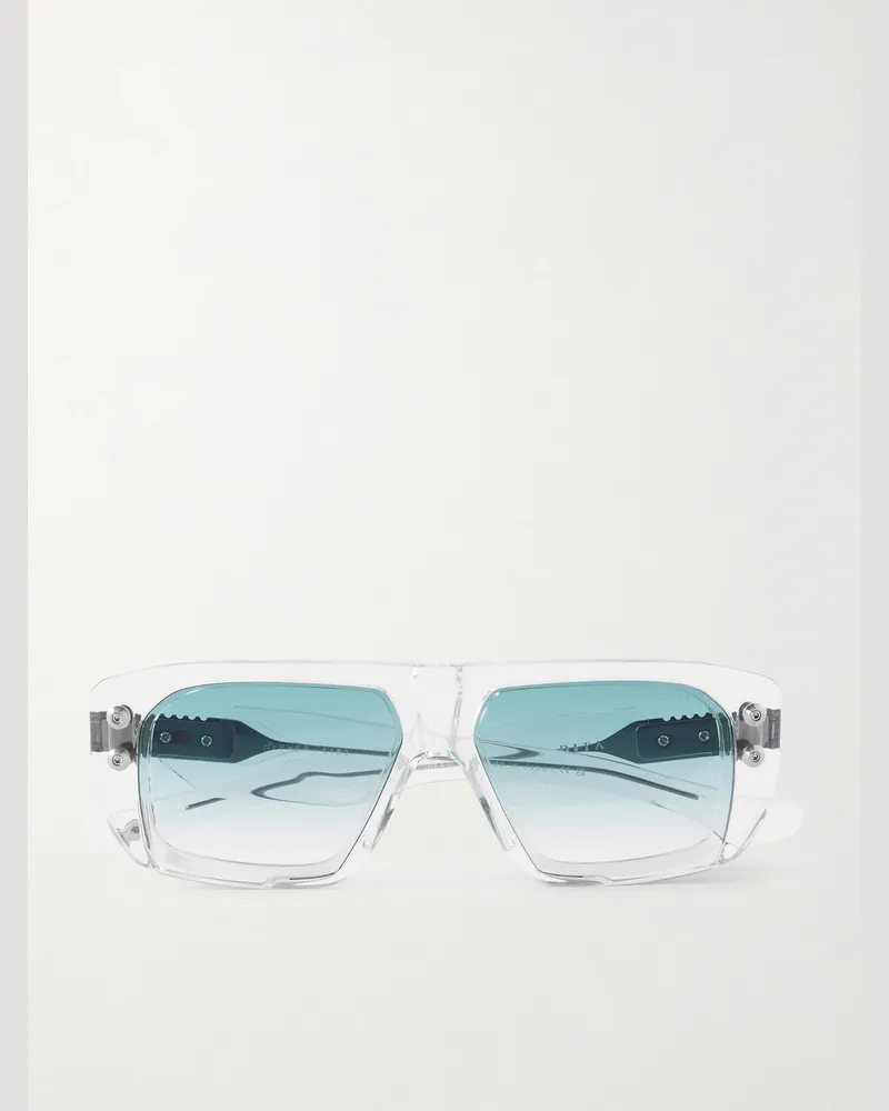 DITA Hypher-1183 Square-Frame Acetate Sunglasses Silver