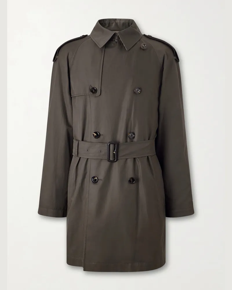 Burberry Belted Cotton-Gabardine Trench Coat Brown