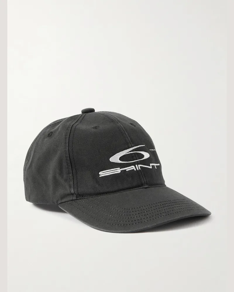 SAINT MXXXXXX Logo-Embroidered Cotton-Twill Baseball Cap Black