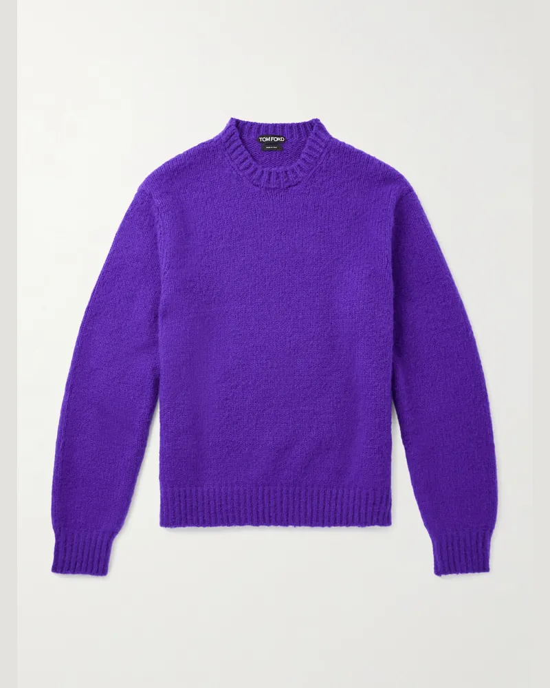 Tom Ford Brushed-Cashmere Sweater Purple