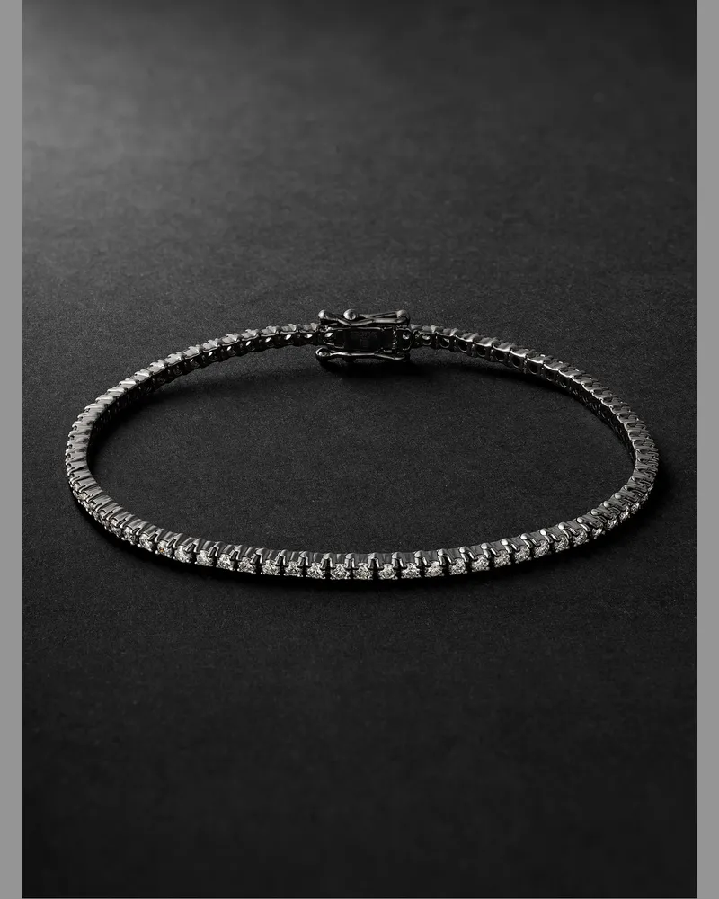 Kolours Spectra Tennisarmband aus geschwärztem Gold mit Diamanten Schwarz