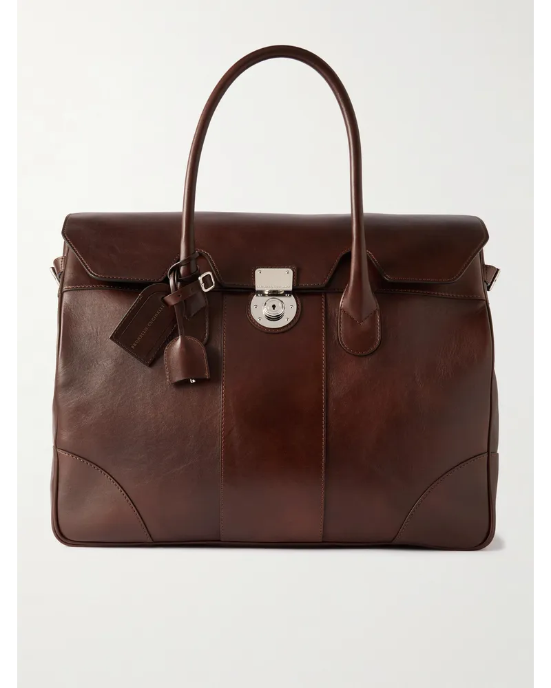 Brunello Cucinelli Weekender aus Leder Braun