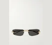 Panthère de Cartier Rimless Rectangle-Frame Gold-Tone Sunglasses