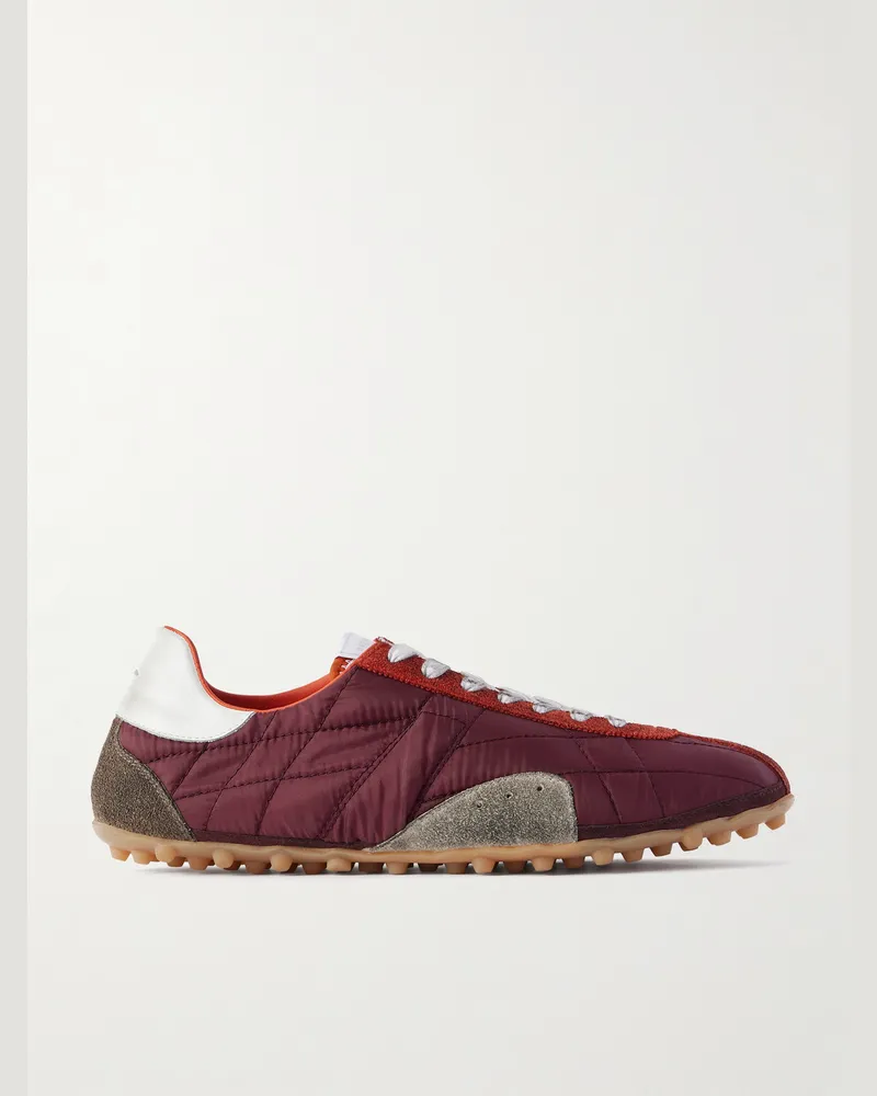 Maison Margiela Sprinters Sneakers aus Nylon mit Besatz aus Leder und Veloursleder Burgunder