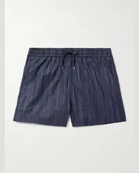 Paul Smith Gerade geschnittene mittellange Badeshorts mit Streifen Blau