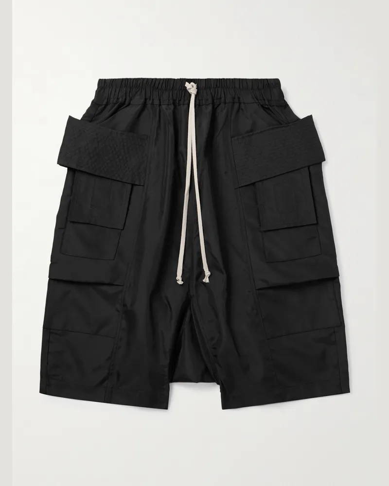 DRKSHDW by Rick Owens Creatch Pods gerade geschnittene Cargoshorts aus Nylon-Canvas Schwarz
