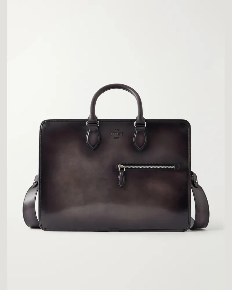 Berluti 2 Jours Neo Venezia Leather Briefcase Brown