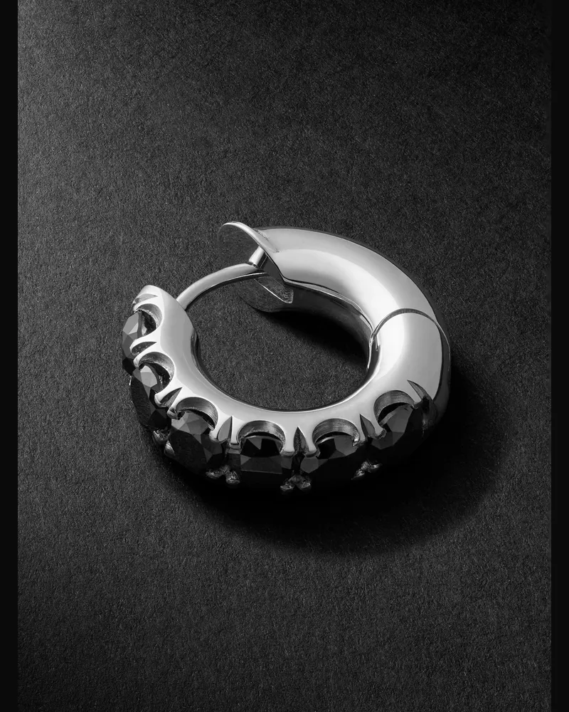 Spinelli Kilcollin Mega Hoop einzelne Creole aus Sterlingsilber mit Diamanten Schwarz