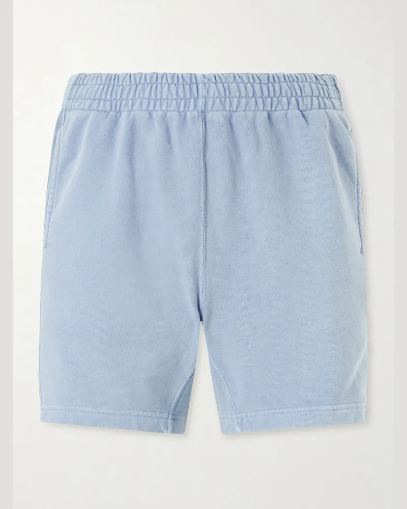 Remi Relief Straight-Leg Cotton-Jersey Shorts Blue