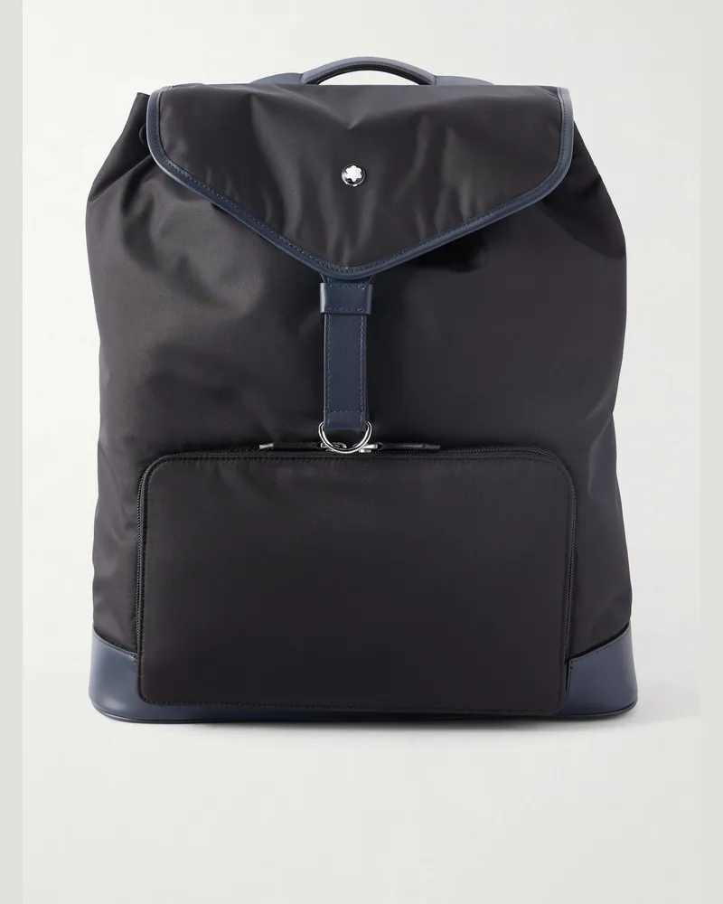 Montblanc Panorama Leather-Trimmed Shell Backpack Black