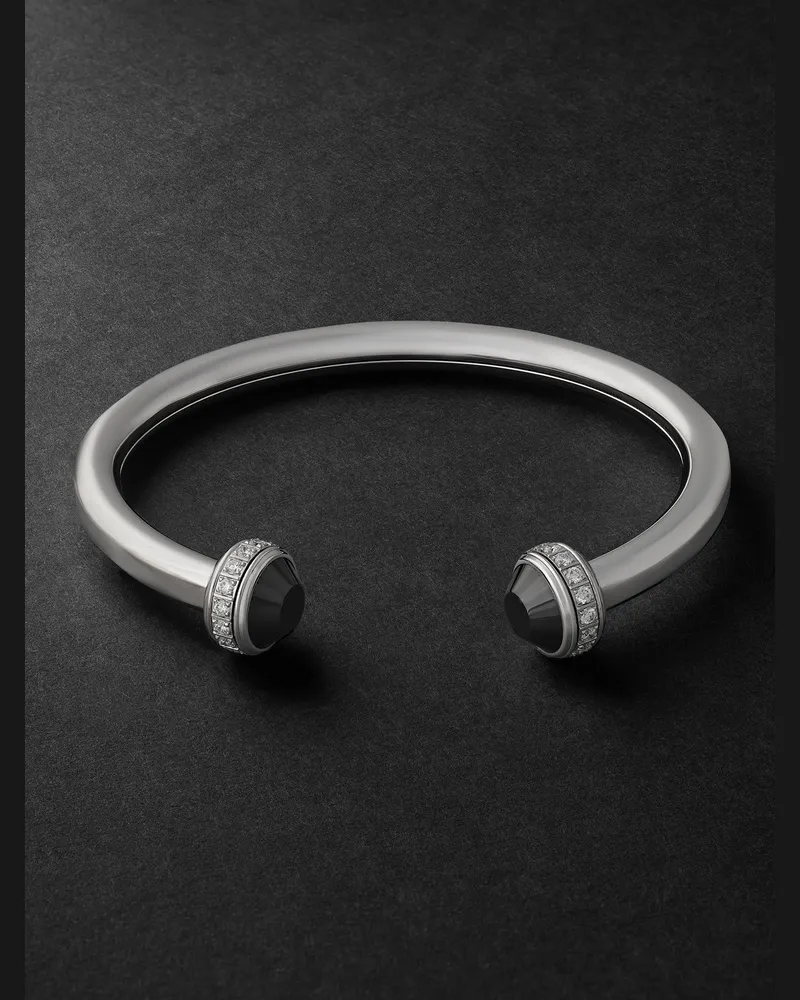 Piaget Possession 18-Karat White Gold, Diamond and Ceramic Cuff Silver