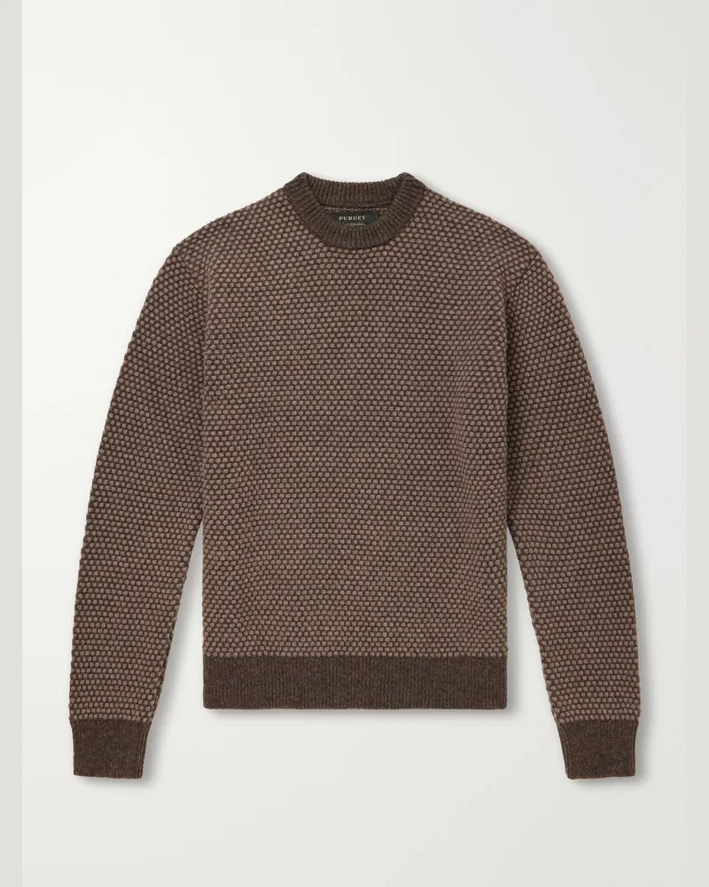 PURDEY Hamilton Two-Tone Wool Sweater Brown
