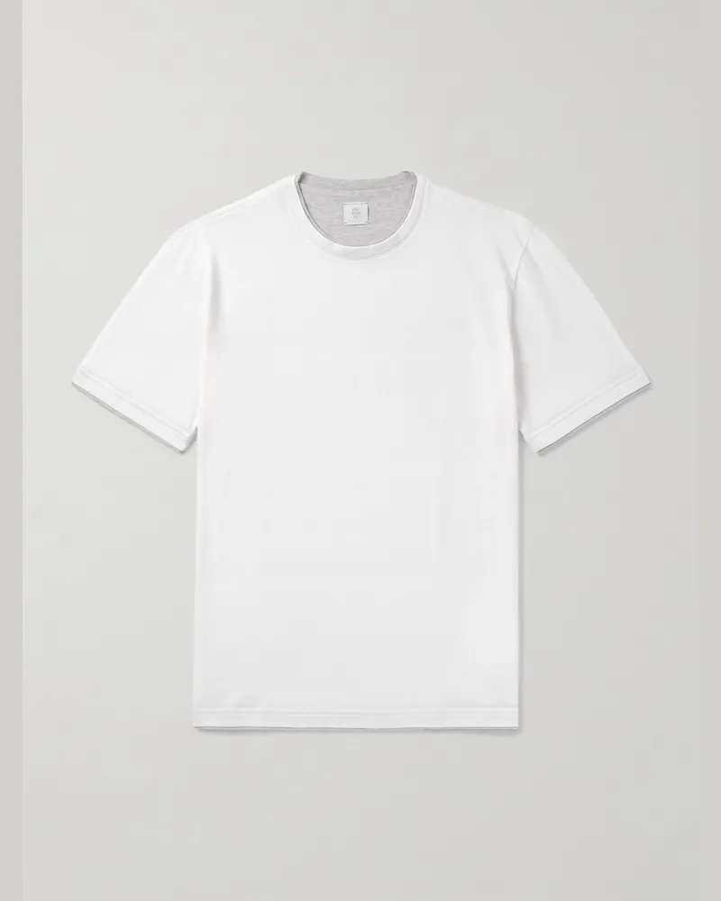 Eleventy Giza T-Shirt aus Baumwoll-Jersey Weiß