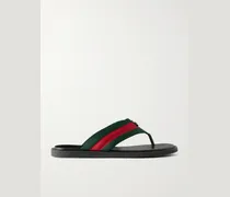 Logo-Embellished Leather-Trimmed Sandals