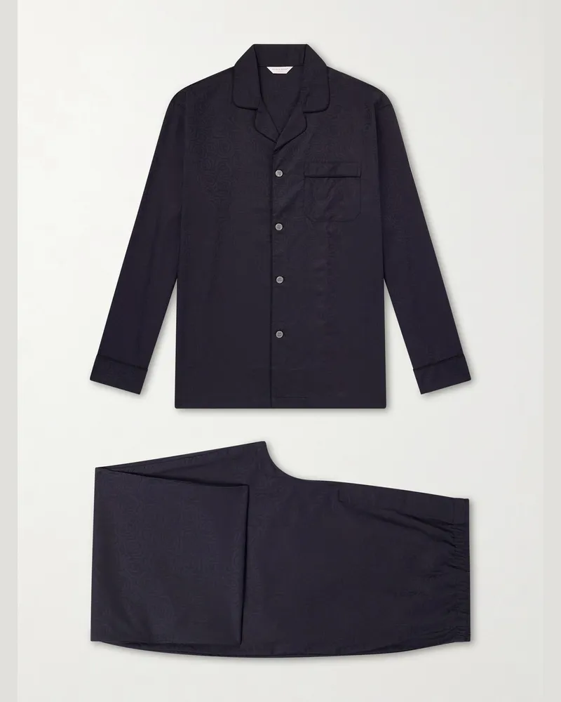 Derek Rose Paris 17 Cotton-Poplin Pyjama Set Black