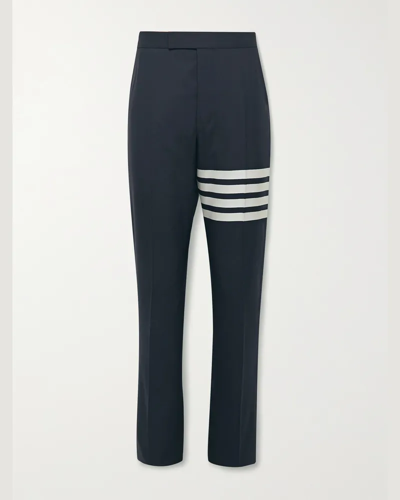 Thom Browne Slim-Fit Tapered Striped Wool Suit Trousers Blue