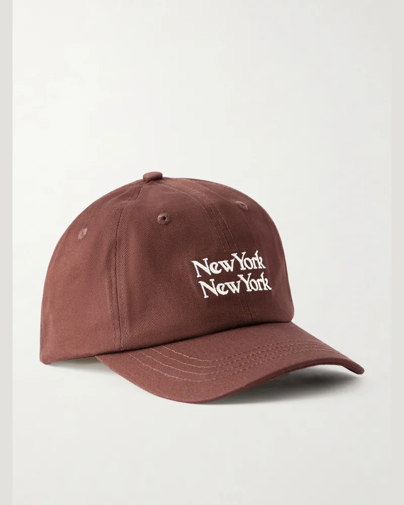 Corridor NY NY Embroidered Cotton-Twill Baseball Cap Brown