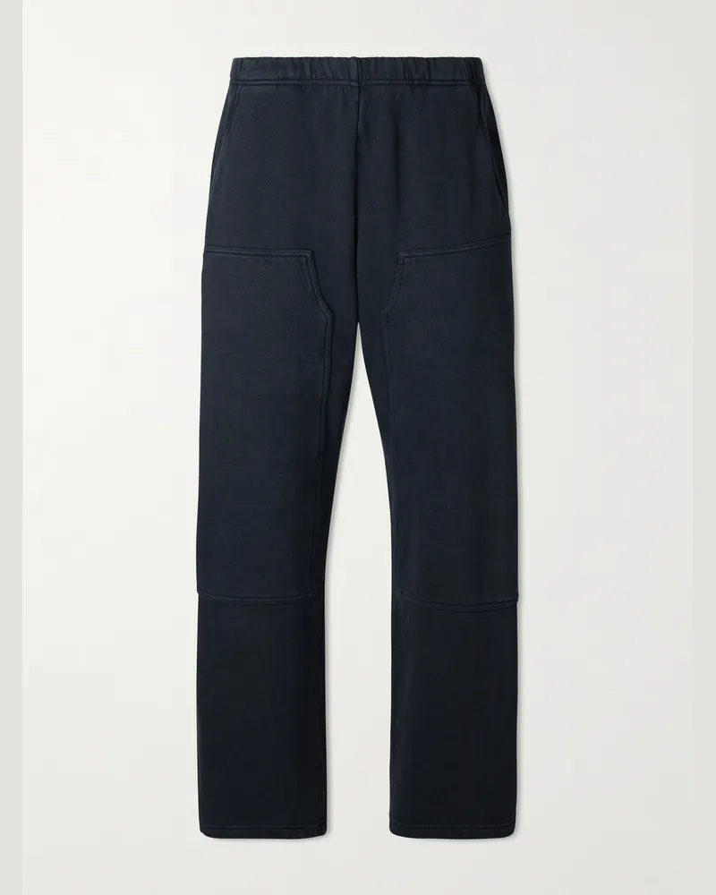 LES TIEN Straight-Leg Cotton-Jersey Sweatpants Black