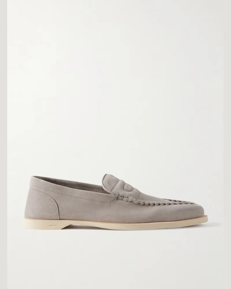 John Lobb Pace Loafers aus Veloursleder Grau