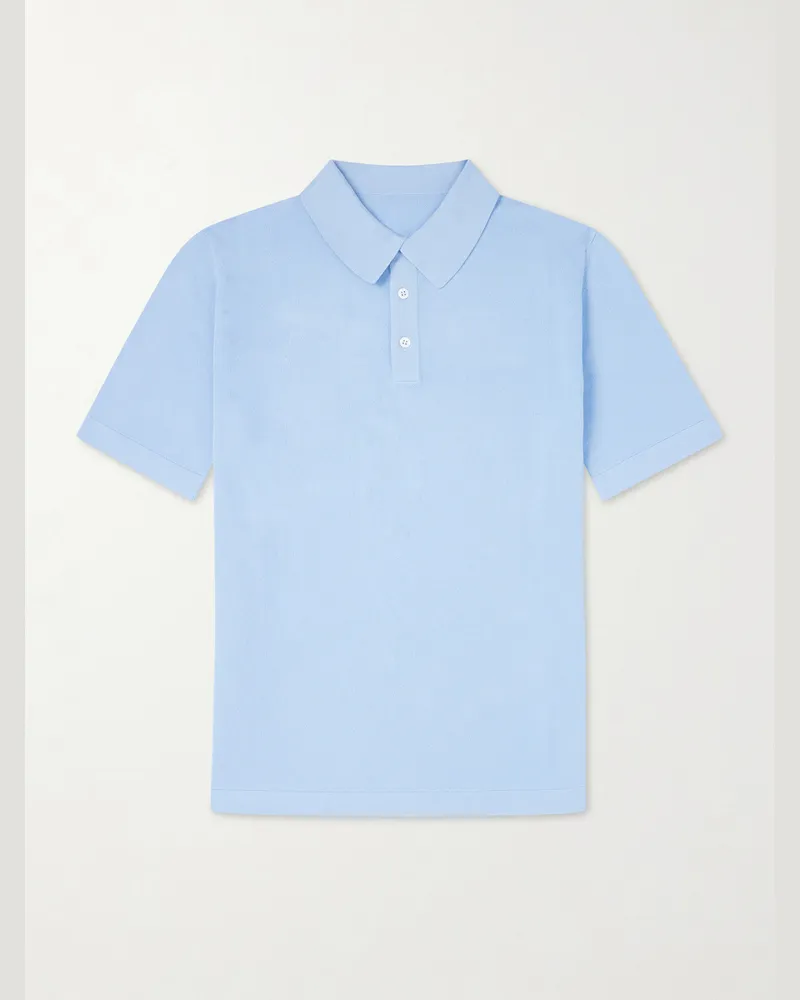 Anderson & Sheppard Organic Cotton Polo Shirt Blue