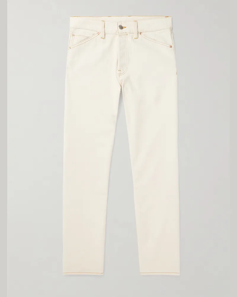 Drake's Gerade geschnittene Jeans aus Selvedge Denim Neutral