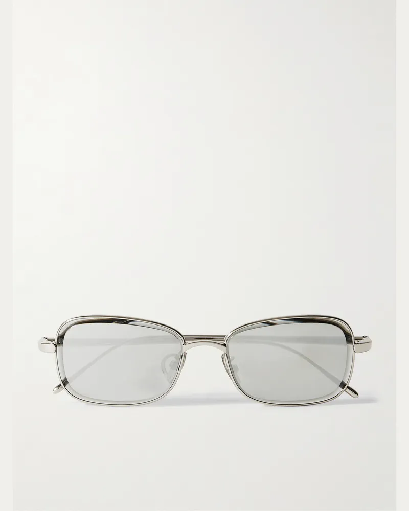Loewe Silberfarbene Sonnenbrille mit eckigem Rahmen Silber